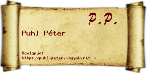 Puhl Péter névjegykártya