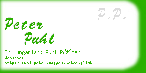 peter puhl business card